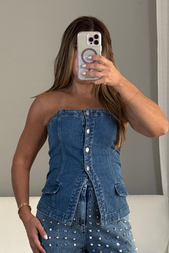 Denim Tube Top