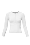 White Zipper Long Sleeve