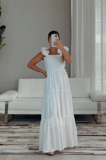  Rosette White Maxi Dress