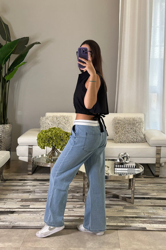 Sascha Wide Leg Denim Pant