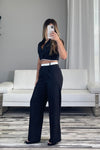 Elena Black Vest+Pant Set