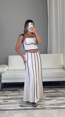  Natural/Black Top/Maxi Skirt Set