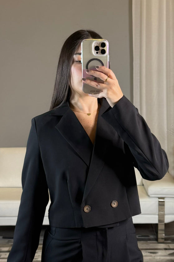 Black Crop Blazer