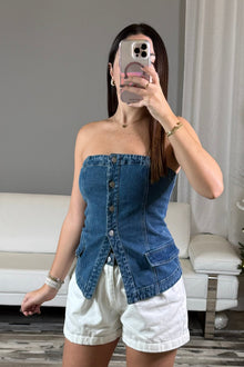  Denim Tube Top