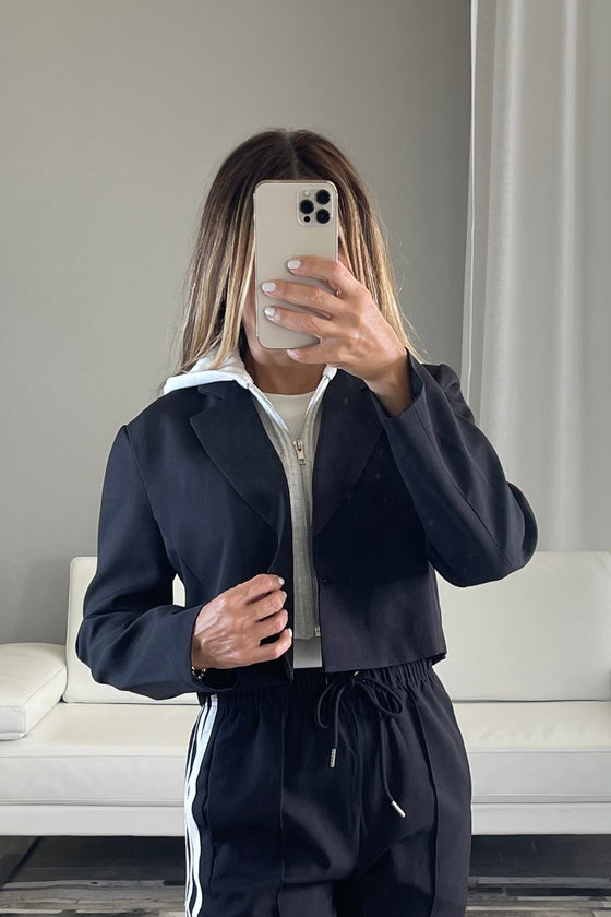 Crop Blazer Hoodie