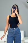 Black Cut Out Bodysuit