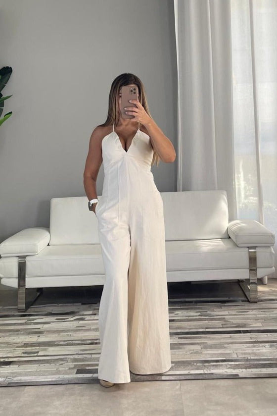 Cream Jumpsuit