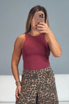 Burgundy basic bodysuit
