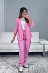 Pink Linen Blazer.