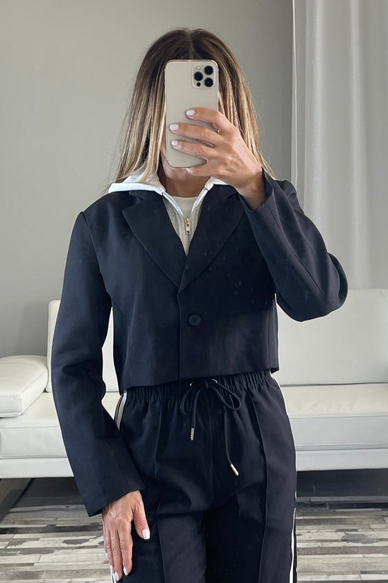 Crop Blazer Hoodie