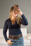 Black Zipper Long Sleeve