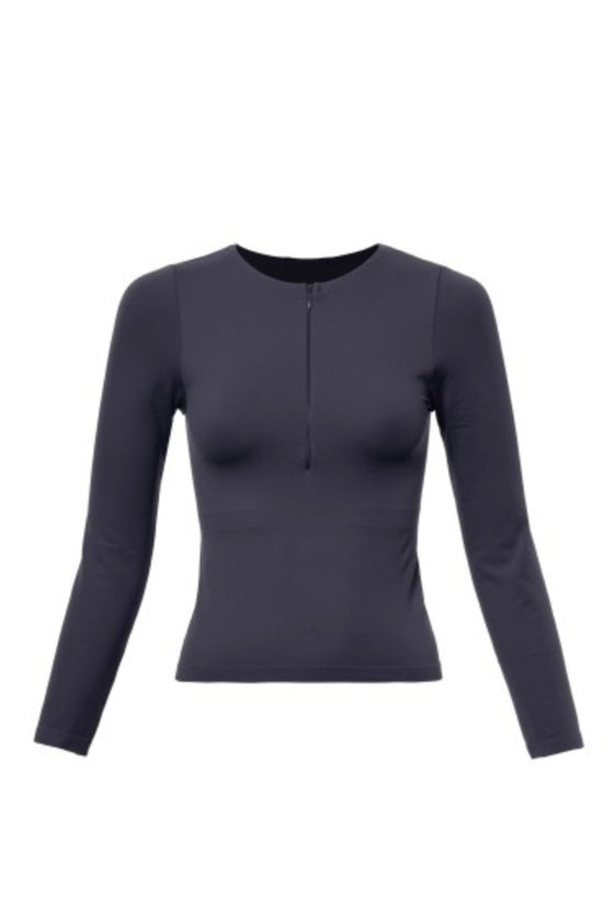 Black Zipper Long Sleeve