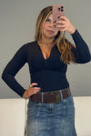 Black Zipper Long Sleeve