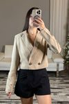Khaki Crop Blazer