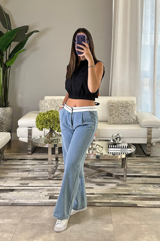 Sascha Wide Leg Denim Pant