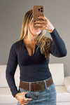 Black Zipper Long Sleeve
