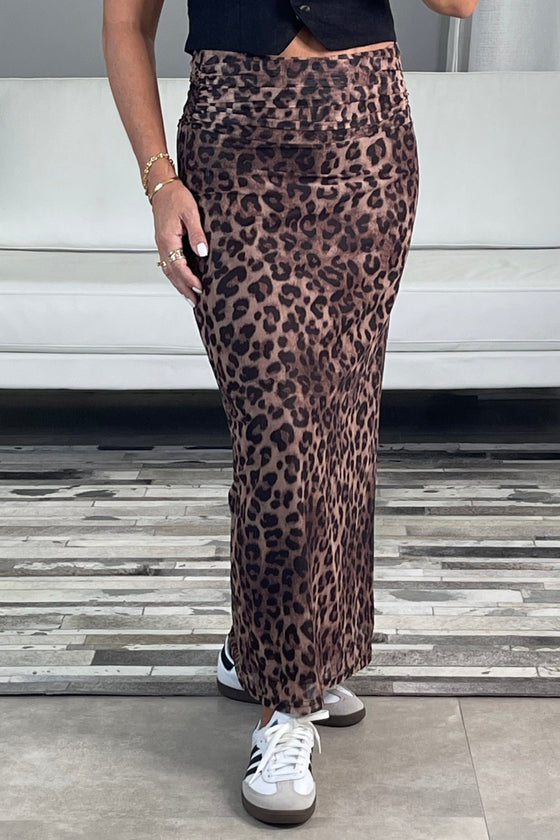 Leopard Print Maxi Skirt