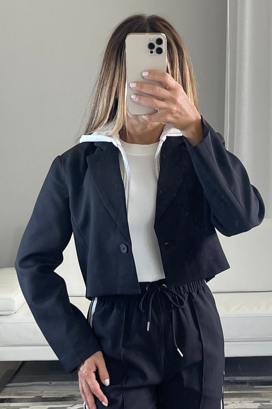 Crop Blazer Hoodie