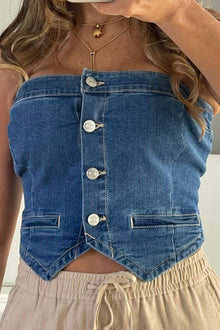  Denim Strapless