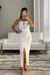 White Corset Maxi Dress